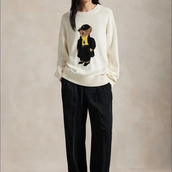 Polo Ralph Lauren Cream Sweater with Bear Motif - Picture 4 of 7